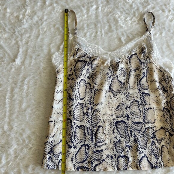Satin Snake Print Lace Trim Cami Tank Top With Adjustable Straps - Medium - Picture 5 of 9